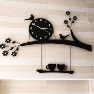 Mysticoal Analog 30 cm X 30 cm Wall Clock (Black, Without Glass, Standard)